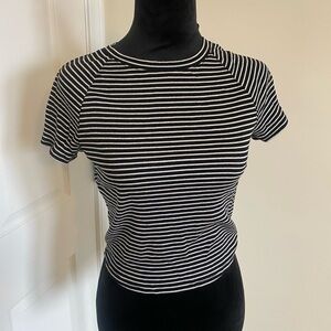 Urban Renewal Black and White Striped Crop Top